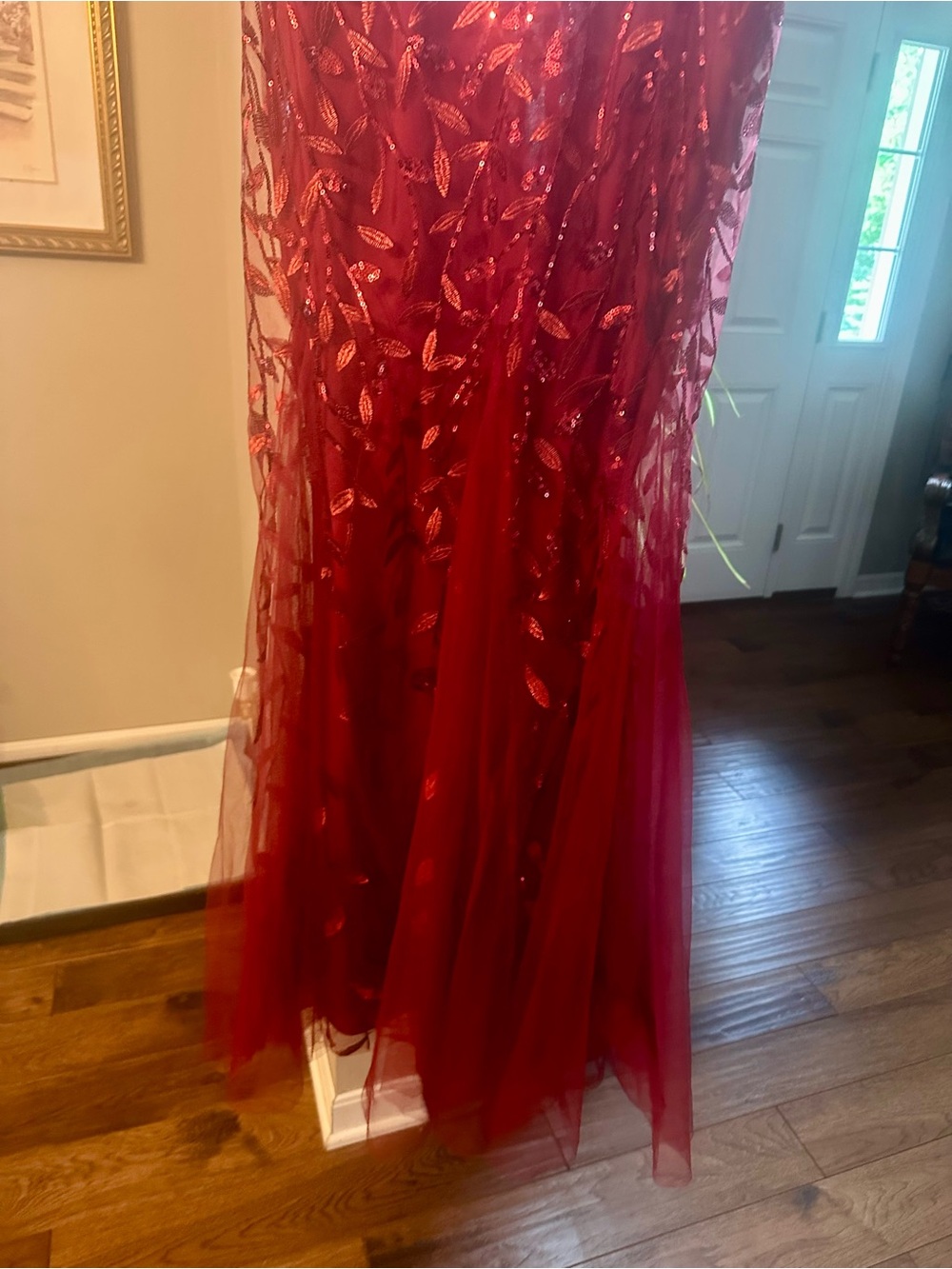 Ever Pretty Burgundy Sequin Mermaid Prom Gown - Picture 7 of 7